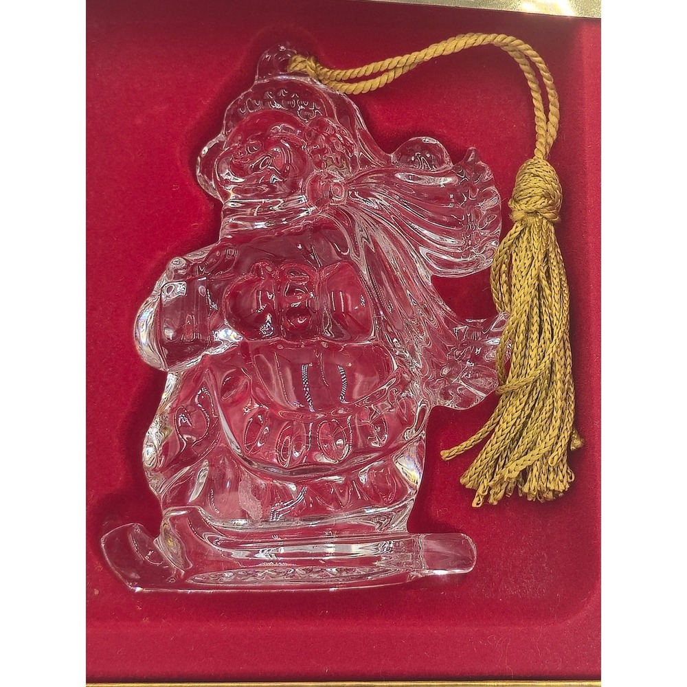 Gorham Full Lead Crystal Snowman with Gift Ornament Made in Germany 6144562
